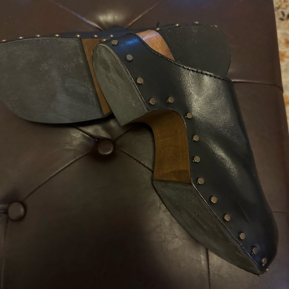 Zara Black Leather Mules with Studded Detail - Picture 4 of 5